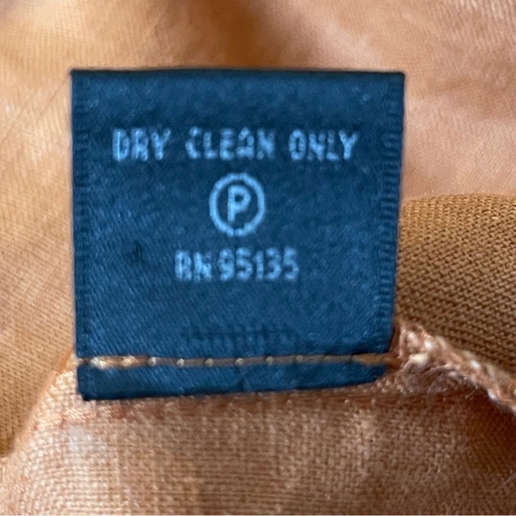 Lafayette 148 New York Women's Rust Orange Half Button-Down V-Neck Blouse Shirt - Picture 10 of 10